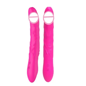 Çift kafa vibratör Retro vibratör dildo çiftler için seks oyuncakları-8.3 "askısız g-spot yapay penis silikon yapay penis 9 vibratör uzaktan