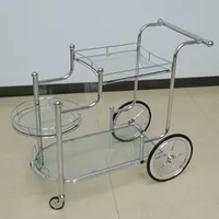 Chariot de service de buffet de luxe en acier inoxydable à 3 niveaux pour la restauration, les hôtels, les restaurants, les mariages et les fêtes