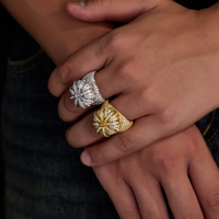 Bague Couronne Unisexe S925 en Argent Incrusté de Moissanite, Style Hip-hop Urbain Européen et Américain, Bijou Transfrontalier