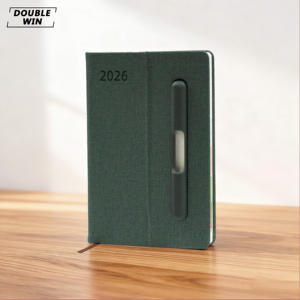 สมุดบันทึกไดอารี่ภาษาสเปน A5 ปกหนัง PU พิมพ์โลโก้ตามสั่ง ปี 2026 2027 พร้อมที่ใส่ปากกา - Product Image 5