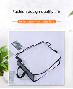 Simple Transparent Fabric Storage <b>Bag</b> for Bedding Clothing Large Capacity Moving Travel Packing Durable Lightweight <b>Sewing</b> - Product Image 3