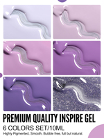 YOKEFELLOW Elegant Series Purple Gel Vernis à Ongles Set 10ML Vernis Gel UV de haute qualité à tremper