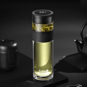 Borosilicate Double Wall Water <b>Bottle</b> with Lid Smart Clock-Remind Tea Infuser for Party - Product Image 6