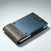 Dompet Kartu Nama Kulit Asli Minimalis Pria Custom Grosir, Dompet Retro Multi-Fungsi Crazy Horse untuk Hadiah