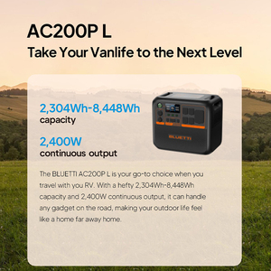 BLUETTI Générateur d'énergie solaire portable de secours pour le camping AC200PL 2400W 2304Wh rechargeable - Product Image 5