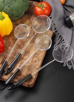 Saringan Kawat Kecil Stainless Steel Grosir untuk Hot Pot, Pangsit, Bakso, Saringan, Peralatan Dapur, dan Sendok Saring