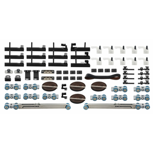 Porte coulissante innovante <span class=keywords><strong>HEBO</strong></span> 3+3 à glissières synchronisées sans rail, cadre en aluminium intérieur, cloison en verre mobile pour cuisine - Product Image 3