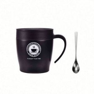 Stainless Steel Belly Coffee <b>Mug</b> With Spoon Thermal Insulation 12-24 Hours Minimalist Design For Home Use - Product Image 1