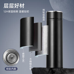 Termo de Titanio Puro para Negocios, 480 ml, Cuerpo Recto, Botella de Agua Personalizable para Uso en Oficina - Product Image 4