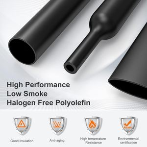 חום חום מתכווץ בידוד צינורות חום אדום שחור כיווץ 2:1 התכווצות יחס עמיד למים מגן כבל מבודד - Product Image 4