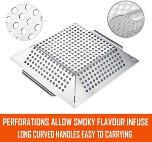 Lot de 3 paniers de cuisson robustes en acier inoxydable pour grillades extérieures et fumoirs, adaptés aux aliments, compatibles lave-vaisselle, accessoires pour légumes - Product Image 4