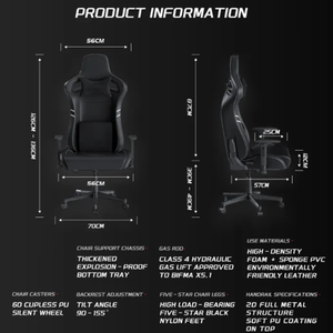 เก้าอี้เกมมิ่งหรูหราขายส่งแบบ OEM เก้าอี้คอมพิวเตอร์ ที่วางแขนแบบ 2D/3D/4D โฟมขึ้นรูป ฐานไนลอน ปรับเอนได้ 155 องศา สำหรับห้องเล่น<span class=keywords><strong>เกม</strong></span> - Product Image 6