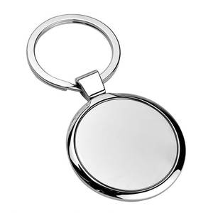 Porte-clés rond en acier inoxydable de 35 mm, imprimé UV, porte-monnaie tendance avec mousqueton pour clés - Product Image 1