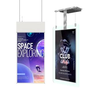 Супер тонкий двойной экран 55 дюймов подвесной цифровой вывески и дисплеи FHD LCD двухсторонний прозрачный рекламный медиаплеер - Product Image 1