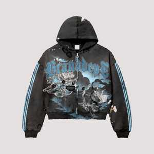 เสื้อสตรีทแวร์ทรงหลวมแบบดรอปโชว์เดอร์ ลายกราฟิกพิมพ์ดิจิทัล ล้างสีแบบวินเทจ ทำสีซีดแบบดิสเทรส ผ้าฝ้าย 100% สำหรับฤดูใบไม้ร่วง - Product Image 4