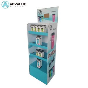 Custom POP up shop display shelf showcase perfume Floor POS Paper Rack Cardboard Display Stand