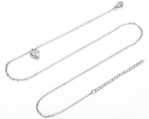 Collana a Forma di Cuore con Zircone 3A, Diamante Singolo in Oro 18K, Versatile Catena per Clavicola in Acciaio Inossidabile Placcato Oro 18K, Classica - Product Image 6