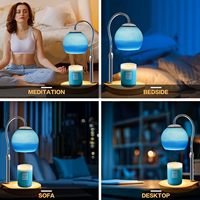 Lampe chauffe-bougie avec minuterie 2H/4H/8H, hauteur réglable, intensité variable, 2 ampoules pour la décoration de la maison, cadeaux de Noël