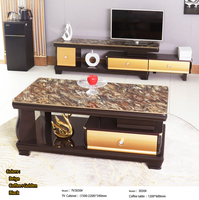 Vente directe usine : Ensemble meuble TV et table basse, style moderne et minimaliste, pour salon, meuble multimédia et d'appoint sur pied