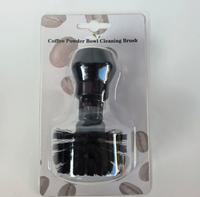 Accessoires à café, brosse de nettoyage pour bol à poudre de machine à café avec manche en bois