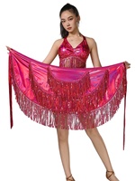 Toalla de cadera con lentejuelas y flecos para danza latina, toalla con flecos para danza del vientre, cadena para la cintura, toalla vibratoria, falda de baile, charol
