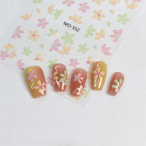 สติกเกอร์ติดเล็บ<span class=keywords><strong>ลาย</strong></span>ดอกไม้ 3 มิติ สีสันสดใส สไตล์ภาพวาดสีน้ำมัน น่ารัก - Product Image 6