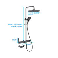 Vente chaude Gris Piano Bouton Salle De Bains Douche En Laiton Ensemble Complet Système De Douche Ensembles Robinets De Pluie Ensemble De Douche