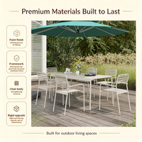 Ensemble de meubles de salle à manger d'extérieur en aluminium résistant aux intempéries, table et chaises de patio imperméables et résistantes aux UV pour jardins et cours arrière