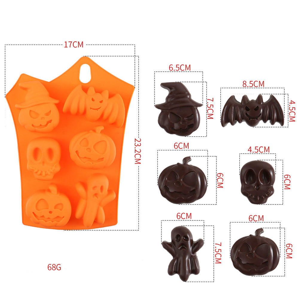 ฟักทองฮาโลวีน6ชิ้นสีส้ม