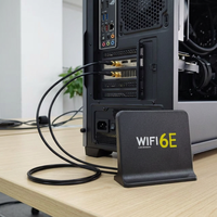 Antenne WiFi MIMO à base magnétique, tri-bande 2,4 GHz 5 GHz 6 GHz, 6,5 dBi, gain élevé, RP-SMA mâle pour routeur sans fil WiFi 6E 7, PC de bureau