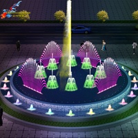 Fuente de Agua para Jardín Interior de Acero Inoxidable Moderna y Comercial, con Luces LED RGB DMX 512, Tamaño Personalizable, Garantía de 2 Años