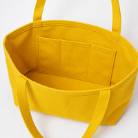 Sac fourre-tout en toile de coton jaune grande capacité avec logo personnalisé, réutilisable, pour la plage, le shopping, sac à bandoulière, vente en gros pour femmes, OEM, usage quotidien