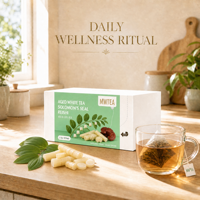 Thé Herbal Blanc Solomon Seal Direct Usine avec Mélange Rafraîchissant de Reishi, Traitement Brut, Emballage Boîte et Sachet, 2,5g*30 Sachets, OEM