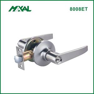 Palanca de puerta exterior de entrada con llave Manija de puerta de palanca de níquel satinado con cerradura para entrada Perilla de puerta tubular para zurdos y diestros - Product Image 3