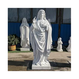 Statue religieuse en marbre blanc, pierres naturelles sculptées à la main, de haute qualité, art chrétien, jésus, offre spéciale