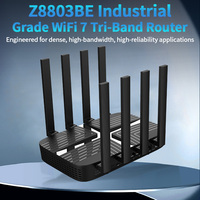 Router 5G LTE Tri-Band WiFi 7 Dua Slot Kartu SIM Satu Slot M.2 10G Fiber SFP+ 1GB DDR4 128MB Flash OpenWRT untuk Bisnis