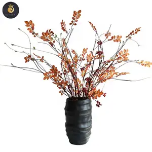 M226 Arranjo de flores florais para casamento, folhas falsas, folhas artificiais de seda, folhas de bananeira para decoração de outono, haste de seda real