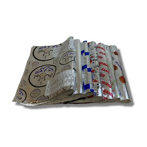 Bestseller Individuelles Logo-Design Lebensmittelechtes Sandwich-Papier Aluminiumfolie für Burger-Verpackung - Product Image 1