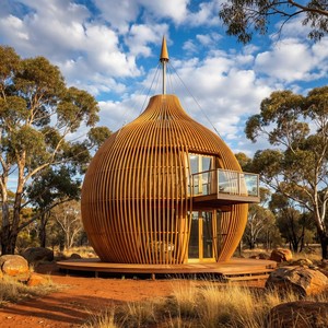 Maison <span class=keywords><strong>capsule</strong></span> unique en acier circulaire à deux étages, style cage à oiseaux, pour l'Asie du Sud-Est, imperméable et préfabriquée, idéale pour les attractions touristiques - Product Image 1