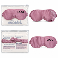 Masque de sommeil chaud et froid lesté en soie avec sangles réglables, 100 % soie de mûrier, occultant, avec technologie de billes de gel