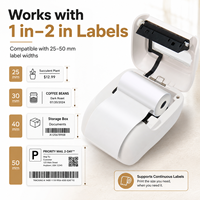 Imprimante d'étiquettes thermique portable Xprinter BX1 pour téléphone Bluetooth, 1 pouce, 2 pouces, 25 mm, 50 mm, pour petites entreprises