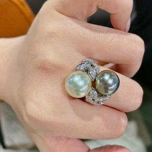 Plateau pour anneaux en argent S925, accessoires DIY pour perles, perles rondes de 6-8 mm, édition 1726, anneau lapin, outils et équipements pour bijoux en argent - Product Image 1