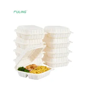 खाद्य पैकेजिंग jetable बॉक्स plastik makanan सीपी सफेद बॉक्स खाद्य कंटेनर 3 डिब्बे प्लास्टिक