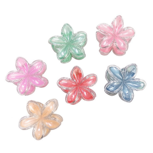 Fermacapelli a Forma di Fiore di Frangipani 8Cm con Copertura, Pinza 2 Pezzi per Colore - Product Image 1