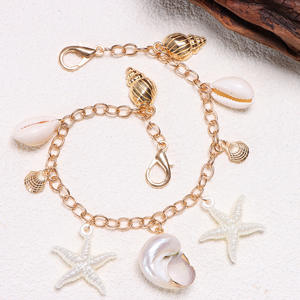 Bolso de Mano Media Luna con Cadena de Conchas de Estrella de Mar, Estilo Vacacional, Bolso para Mujer - Product Image 3