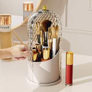 Wholesale Hot Sale Rotatable Make up Organizer Desktop Cosmetics Storage <b>Box</b> for Women Vanity Bathroom Countertop - Product Image 6