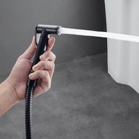 GEE-N Robinet de bidet Shattaf en laiton, ensemble de douche sanitaire mural, pulvérisateur de bidet pour toilettes, finition or brossé et noir