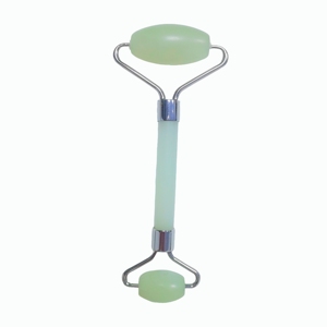 Rouleau de massage facial en jade à double tête, outil de soin de la peau en pierre verte - Product Image 2