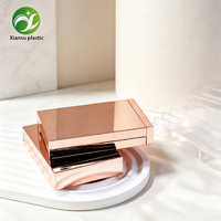 Nouvelle boîte vide à double compartiment pour fard à joues, fard à paupières et illuminateur, plaquée or, avec couvercle de séparation, pour marque de cosmétiques