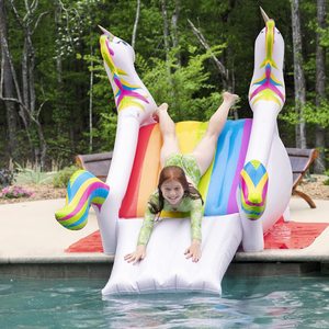 <b>Inflatable</b> Unicorn Rainbow <b>Slide</b> For Pool Summer Garden <b>Water</b> <b>Slide</b> For Teenagers 7-14 Years Old PVC Large <b>Slide</b> Outdoor Play - Product Image 1